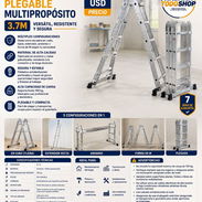 ESCALERA MULTIUSO 3.7M (3 EN 1) CON BASE Y SIN BASE NUEVAS EN CAJA!!! - Img 55688057