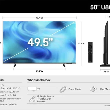 Samsung 50”U8000 4K UHD ( 2026 ) - 4/9
