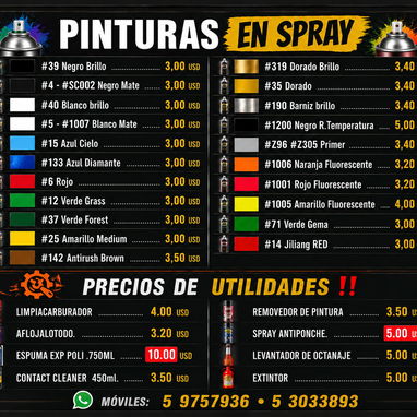 Sprays de pintura 🟢🔴🟡🟠🔵⚪⚫Lugares de venta Marianao-Guanabacoa y mas mensajeria disponible segun el lugar //59757936 - 2/9