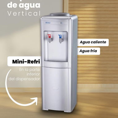 Dispensador de agua fría y caliente con pomo y un mini refrigerador - 2/2
