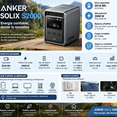 Estación de energía Anker Solix S2000 - 2/2