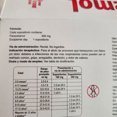 Paracetamol supositorio 300mg - 2/2
