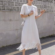 Vestido blanco de mangas cortas de salir a la moda solo en Pava’s shop - Img 45635019