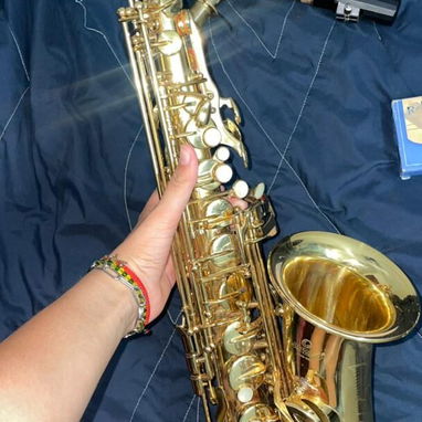 Saxofón Alto Jinbao Dorado Completo con Estuche y Accesorios - $300 dolares - Img 120971177