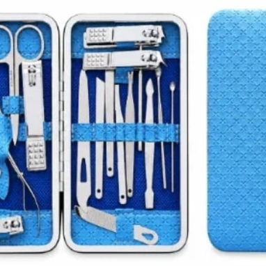 KIT DE MANICURA Y PEDICURA CON ESTUCHE PREMIUM 12 PCS - 3/4