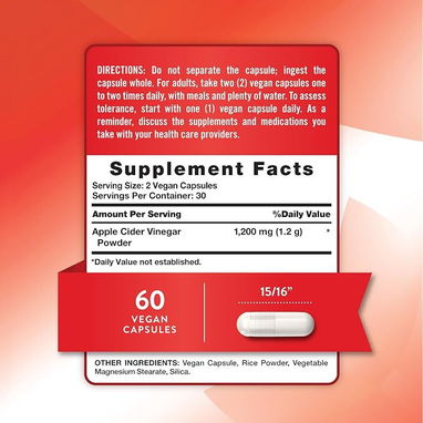 Vinagre de Sidra de Manzana 1200mg (Nature's Truth · 60 cápsulas) - 6/7