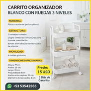 Con Ruedas / Carrito Organizador de 3 Niveles - Img 55966283