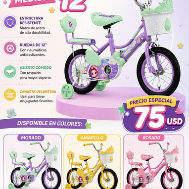 Bicicletas para niños y niñas.  Medida 12 y 20 - 4/6
