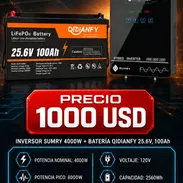 INVERSOR SUMRY 4000W + BATERIA LIFEPO4 25.6V 100A - Img 57370176