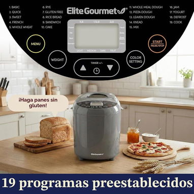 Panificadora Elite Gourmet EBM8103B – 19 Programas - 3/5
