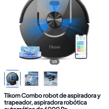 Robot aspiradora y fregasuelos con control por celular (hay otros modelos) - 8/10