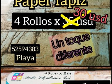 Papel tapiz 4 rollos x 30 usd - Img main-image-45635893