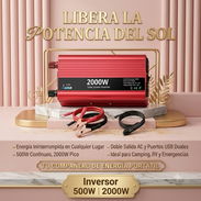 ⚡ Inversor de Corriente 500W (Pico 2000W) 12V a 110V El accesorio infaltable para la guantera de tu auto. Compacto, lige - Img 57019395