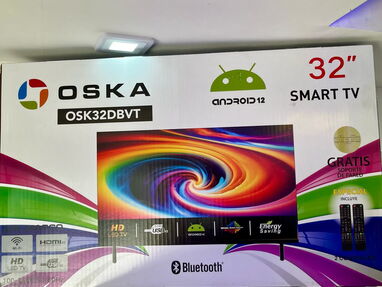Smart TV marca OSKA 32 pulgadas, viene con su soporte para la pared 320 USD - Img main-image