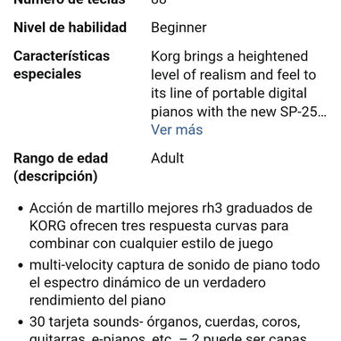 Piano Korg sp250..650 usd con pedal y atril - Img 123140593