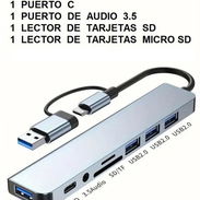 HUB MULTIPUERTO 7 EN 1 - USB + TIPO C - Img 57518552