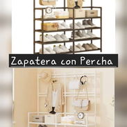 Zapateras con colgadores de metal con uniones plásticas y ganchos para colgar negras y blancas 96 cm x ,A 35 usd. - Img 55894189
