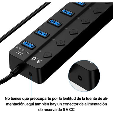 Regleta USB 7 puertos 3.0 con cable de alimentación de 5 volt - Img 121653714
