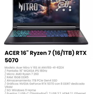 Laptops GAMERS, GAMA ALTA, 1 MES DE GARANTIA. - Img 124795500