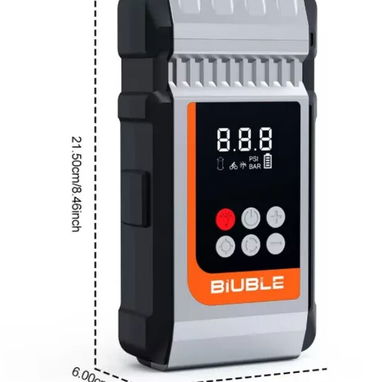 Arrancador portátil BÍUBLE-Compresor de aire integrado, luz de emergencia y power bank-Nuevo - Img 107242794