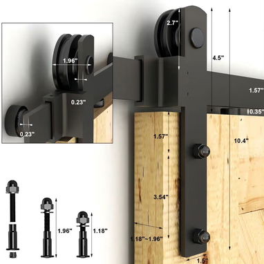 Kit de Herrajes de Puerta de Corredera de Granero - 4/6