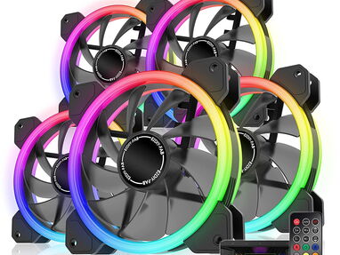 Kit de 3 fanes  de 140mm RGB+2 tiras LeD (Ref:Fan003)  70$  Nuevo sellado en su caja - Img 40303584
