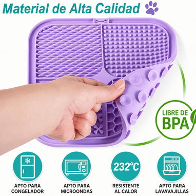 Tapete de Alimentación Lenta para Mascotas/ 2 piezas + paleta - 3/4