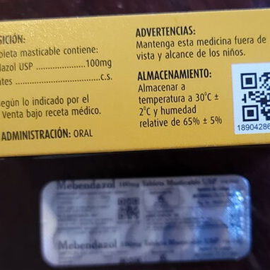 ⚕️Mebendazol 100 mg, 1 Tira de 10 Tableta (Masticables) -⚕️ - 3/3