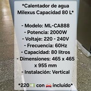 🔥¡AGUA CALIENTE SIN ESPERAR!🔥  Calentadores eléctricos Milexus – 50L y 80L - Img 55253023