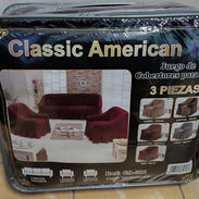Forro de muebles de 3 piezas rojo vino - Img 58414522