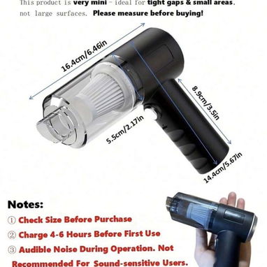 ASPIRADORA RECARGABLE MANUAL PARA MUEBLES Y CARROS - 2/3