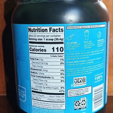 WHEY PROTEIN EQUATE 22 SERVINGS 25 USD - Img 125956464