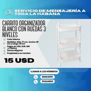 ✨ CARRITO ORGANIZADOR BLANCO CON RUEDAS 3 NIVELES✨ 💲 PRECIO: 15 USD - Img 55096051