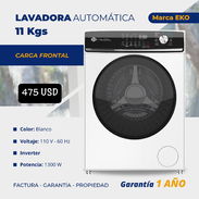 👔 LAVADORA AUTOMÁTICA DE CARGA FRONTAL 🔴 EKO ✅ 11 KG 💲475 USD - Img 52637520