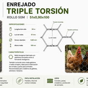 ROLLO 50M ENREJADO PAEA JAULAS Y GALLINEROS 1M altura - Img 57089955