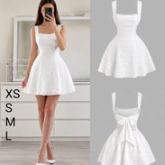 Vestido blanco con lazo atras - Img 56068473
