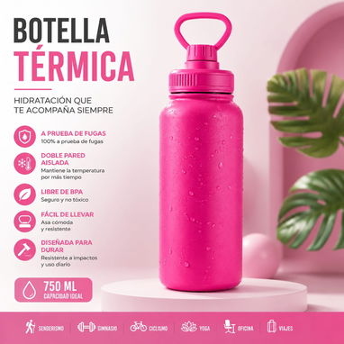 Botella Térmica para almacenamiento de agua y otras bebidas. - Img 125558957