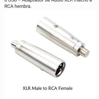 Adaptador XLR a RCA - Img 91586305