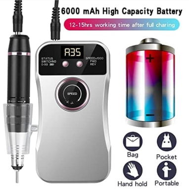 Lima eléctrica Panwamo 35000RPM - Máquina eléctrica recargable para uñas 🌐 - 8/10