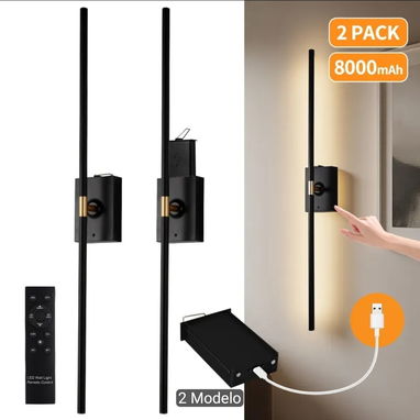 Transforma cualquier habitación en segundos con nuestro Set de 2 Apliques de Pared Recargables. 💡 - Img 121556647