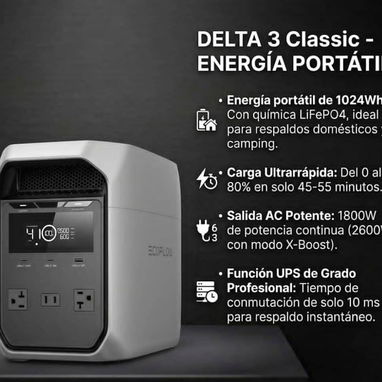 Super combo de estación de energía ecoflow Classica con panel y cable de 10 metros incluído llame ya será bien atendido - 10/10