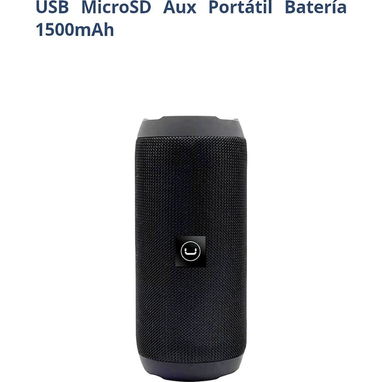 Bocina Unno Tekno Bullet TWS Bluetooth 5.0 10W Sonido 360° FM USB MicroSD Aux Portátil Batería 1500mAh - Img 112038035