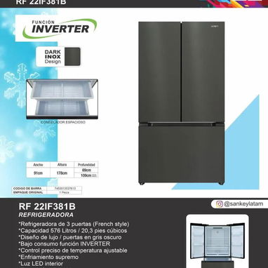 Refrigerador Sankey (estilo francés) nuevos en caja 📦 con garantía... Al Mejor Precio 🎁‼️ - Img 112099310