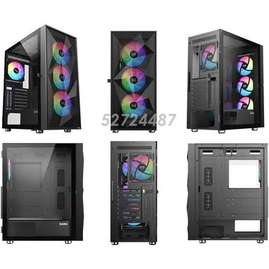 Chasis Gaming Semi panorámico SAMA 3509 Black + 4 fanes ARGB - Img 113369310