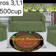 Forros de Asientos, en Color Gris y Verde. para sofa de 3 plazas y 2 butacas.- 52644436 - Img 45368469