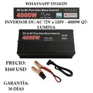 INVERSOR DC-AC 72V a 120V - 4000W Q7-LUMINA, ENTREGA DE FACTURA. VARIEDAD DE ELECTRODOMÉSTICOS, ETC - Img 53537105