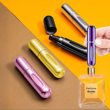 Mini atomizadores de perfume recargables  Detalles del producto Perfectos para viajes y uso diario Color: Plata, Dorado, - Img 107738125