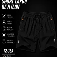 Short de nylon largo para hombres. Shorts de tela fresca con bolsillos. - Img 55913836