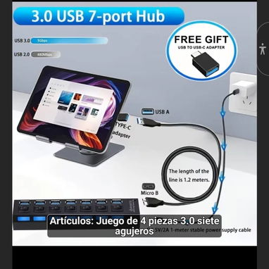 Hub USB 2.0 VVIA de 7 Puertos con Interruptor Individual - 5/5