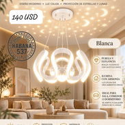 Lámpara colgante Dorada, negra, plateada,blanca Ademas proyecta estrellas y lunas 140usd - Img 58364718